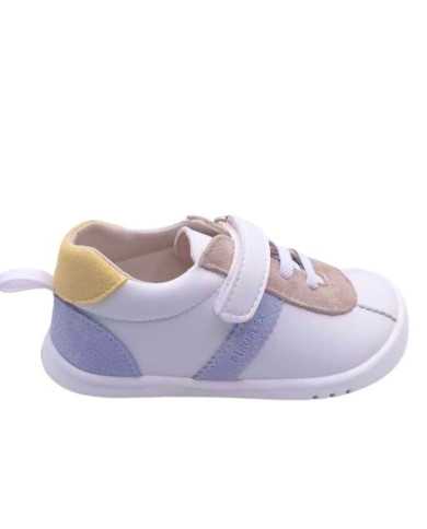 Ténis Barefoot Piruflex branco e azul