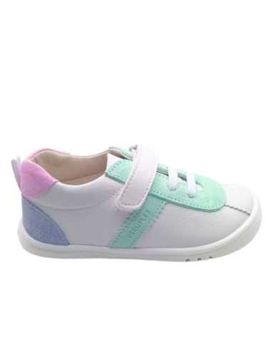 Ténis Barefoot Piruflex branco e Rosa