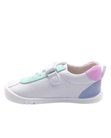 Ténis Barefoot Piruflex branco e Rosa