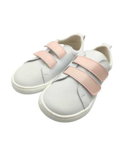 Sapatilhas brancas respeitosas Pepa Ribera com velcro intercambiável rosa /prata