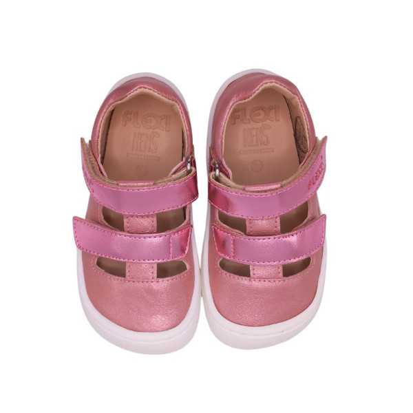 Sandálias respeitadoras Flexinens Lamé Rosa