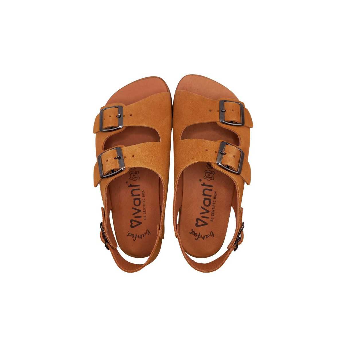 Sandálias barefoot Vivant Semilla Camurça Whisky