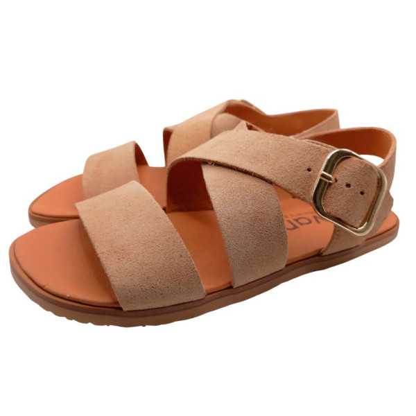Sandalias barefoot Vivant Lino Serraje Camello