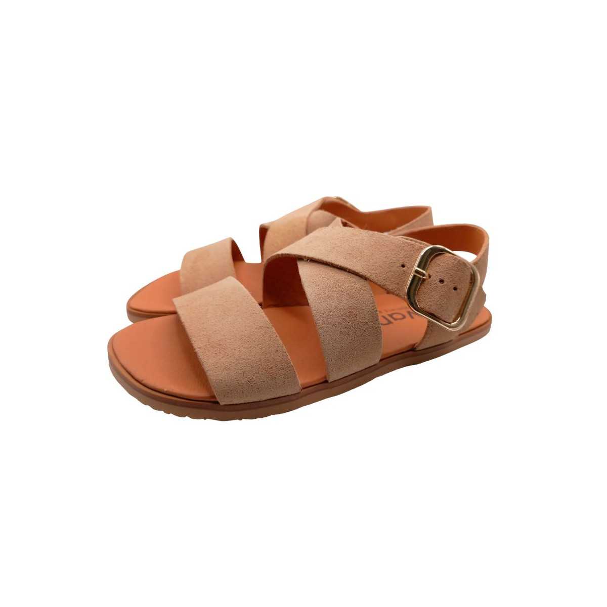 Sandalias barefoot Vivant Lino Serraje Camello