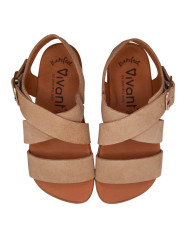 Sandalias barefoot Vivant Lino Serraje Camello