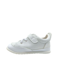 Tênis Microperforado Piruflex elastico e velcro branco
