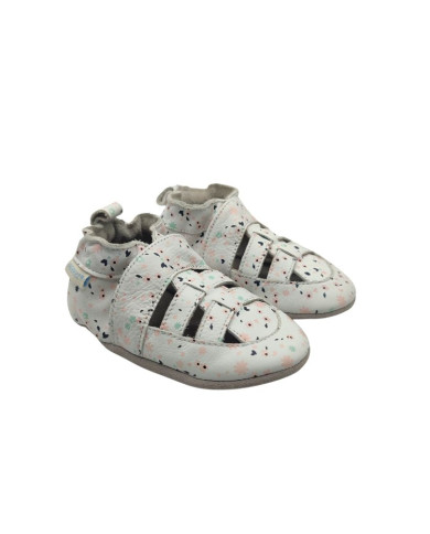 Sandalia Robeez Sandiz Blanco flores