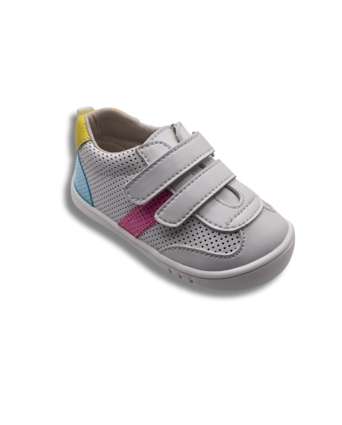 Deportiva Lavável microperforada Piruflex branco e rosa