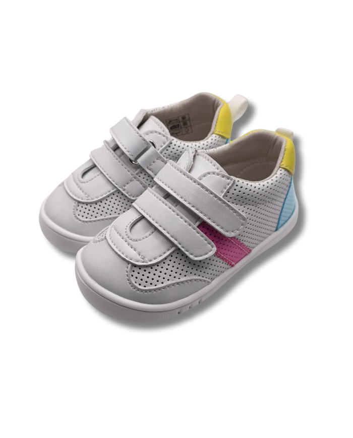 Deportiva Lavável microperforada Piruflex branco e rosa