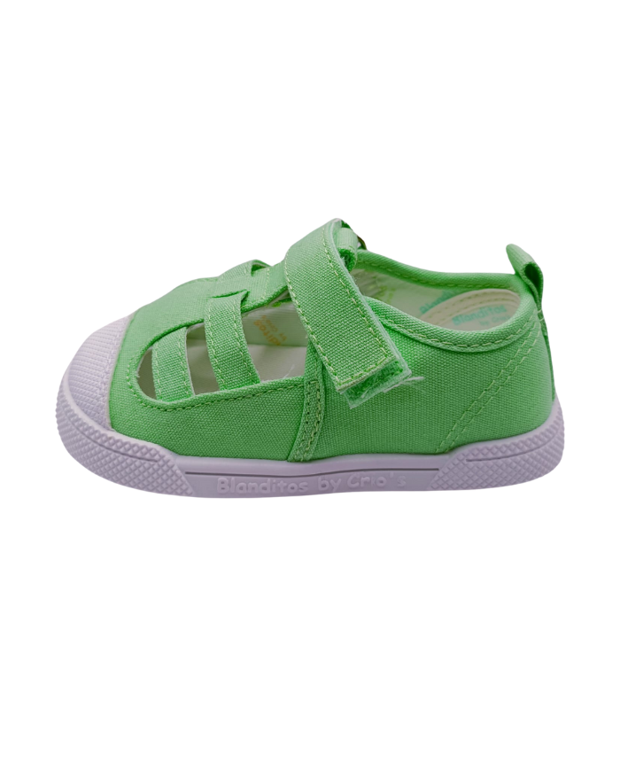 Sandálias em tela de algodão Blanditos Limão Verde