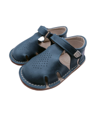 Sandália de Couro Piruflex Azul