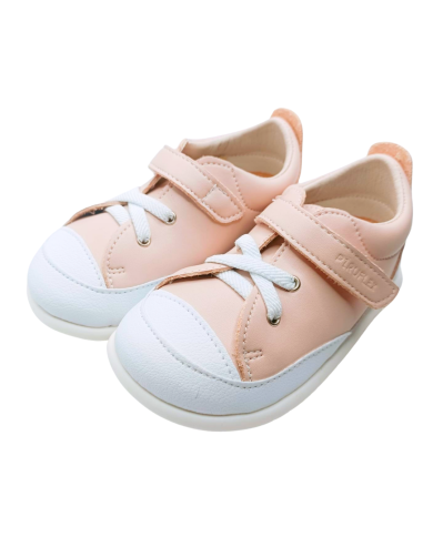 Tênis Piruflex elastico e velcro rosa