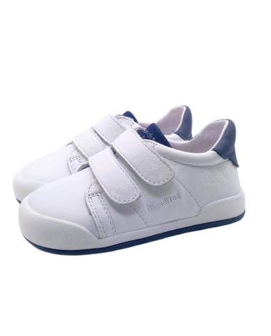 Tênis escolares Blanditos Londres branco e navy