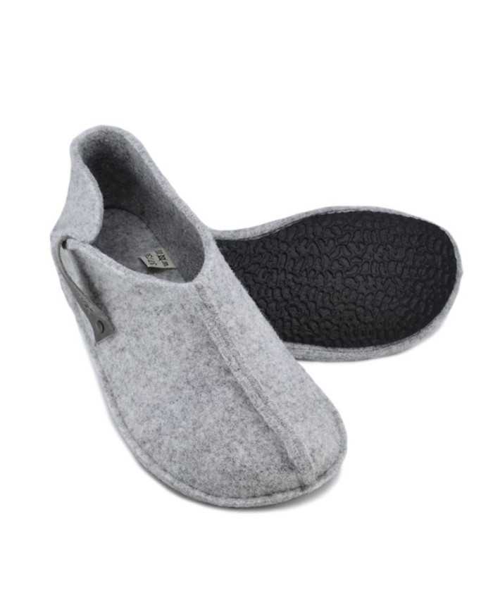 Chinelos de casa descalços para adultos Oma King Gris
