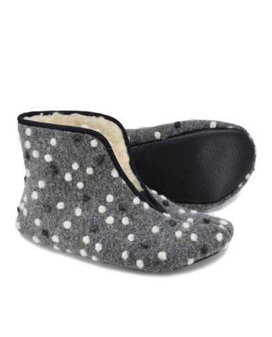 Zapatillas de casa respetuosas Oma King Gris topitos