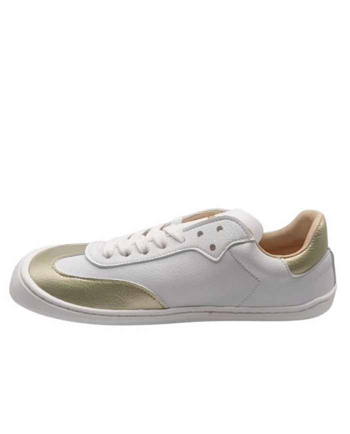 Ténis adulto Flexinens "Samba" branco e dourado
