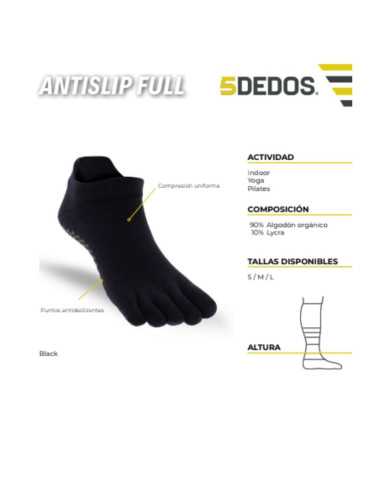 Calcetines antideslizantes 5 Dedos Negro